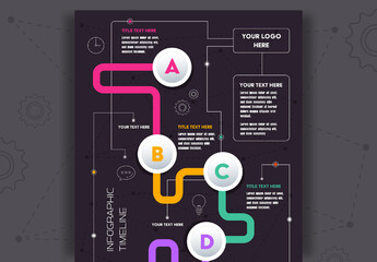 Dark Modern Gradient Infographic Timeline Template