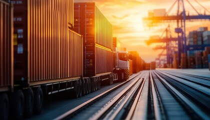 Obraz premium Logistics and warehousing, vibrant operations, dynamic flow, supply chain management