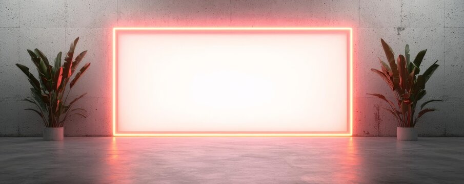 Digital exhibition, holographic sponsorship banners, futuristic trade show, neon-lit booth designs