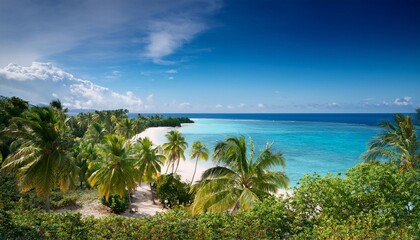 Fototapeta premium tropical island scene, AI generated
