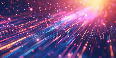 Naklejka premium Futuristic Neon Tunnel with Vibrant Lights created by ai