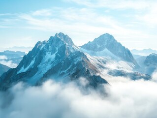 Fototapeta premium Breathtaking Mountain Range Under Cloudy Skies