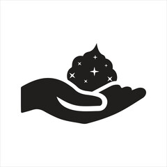 Sparkle foam icon. Skin care icon