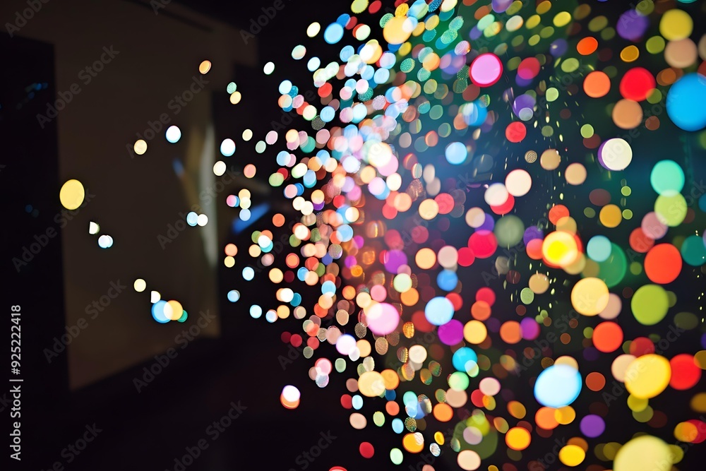 Poster abstract colorful bokeh background with blurred lights