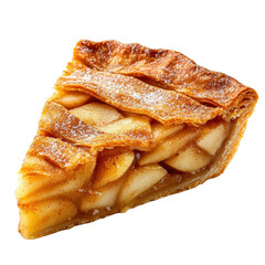 Delicious slice of homemade apple pie with flaky crust and tender apple filling, perfect for dessert lovers.