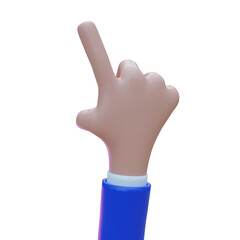 3D Cartoon Hand Pointing Up: Playful Gesture in Simplified Style