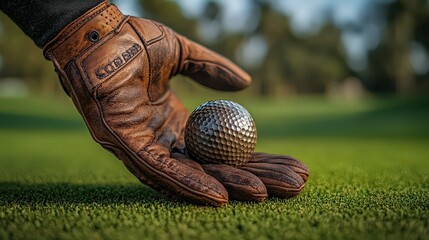 Soft leather golf gloves with a snug fit and enhanced grip, providing golfers with better control and precision during their swings.