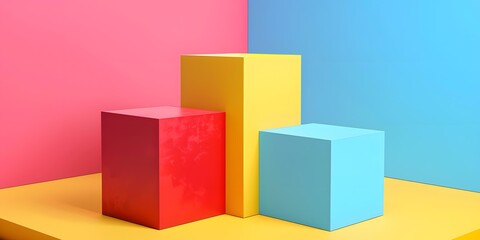 Abstract Minimalist Colorful Geometric Shapes Background