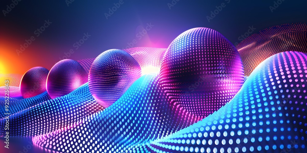 Aufkleber abstract colorful 3d sphere background with dotted design