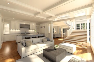 Fototapeta premium Modern Open Concept Home Interior Design