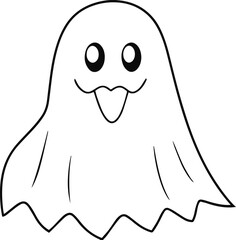 halloween ghost vector line art