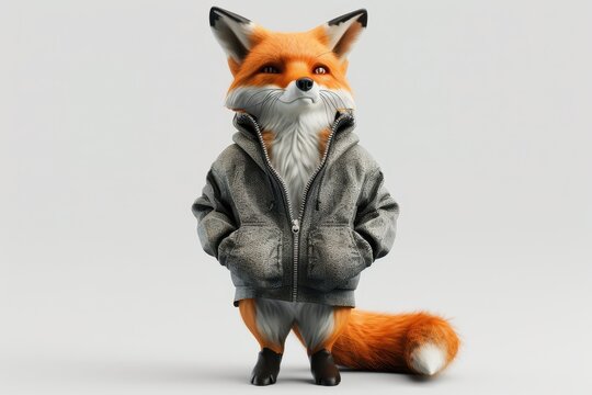 fox wearing a jacket