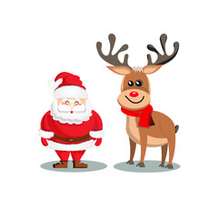 santa claus with reindeer christmas
