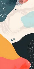 Abstract Art with Colorful Shapes and Dots