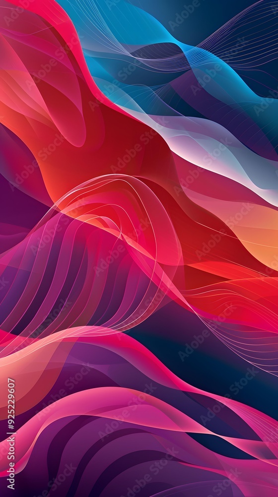 Poster abstract background with colorful waves