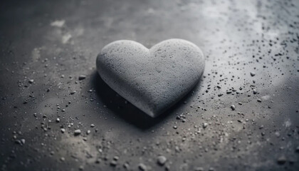 Obraz premium Heart made of stone on concrete background, ai