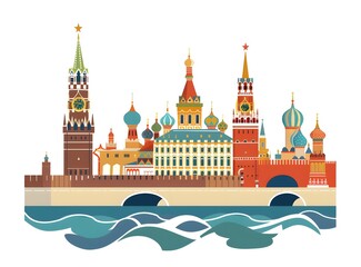 Red Square Moscow Architecture Illustration
