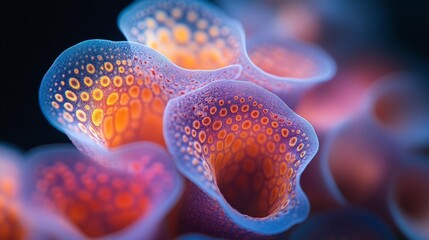 Macro close-up of abstract organic structures - generative ai