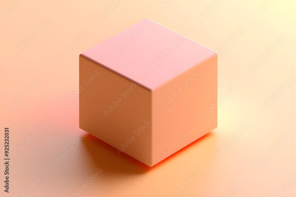 Poster abstract cube minimalist 3d render