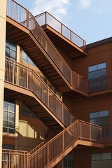 Fototapeta premium Exterior Fire Escape Stairs Building