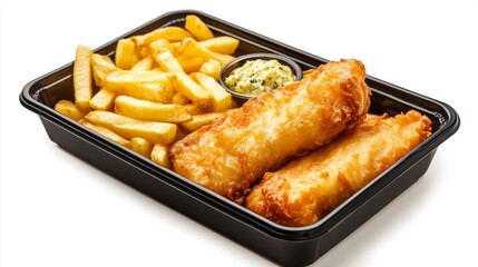 Crispy Fish and Chips with Creamy Tartar Sauce: A Delicious Side View