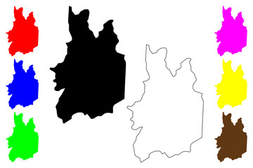 Uva Province, Sri Lanka (Administrative divisions, Democratic Socialist Republic of Sri Lanka, Ceylon) map vector illustration, scribble sketch Uva map