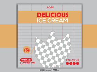 Super delicious ice cream social media banner