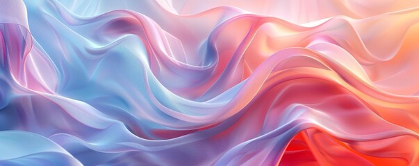 Obraz premium Abstract pastel wavy fabric texture with soft and flowing hues