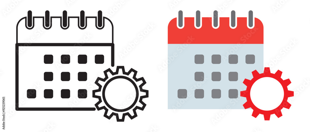 Poster event management stroke and solid web icon set. vector
