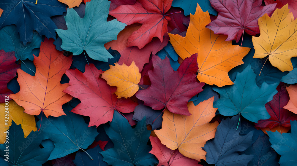 Canvas Prints Vibrant Autumn Leaves Pattern: Perfect for Fall Designs & Backgrounds