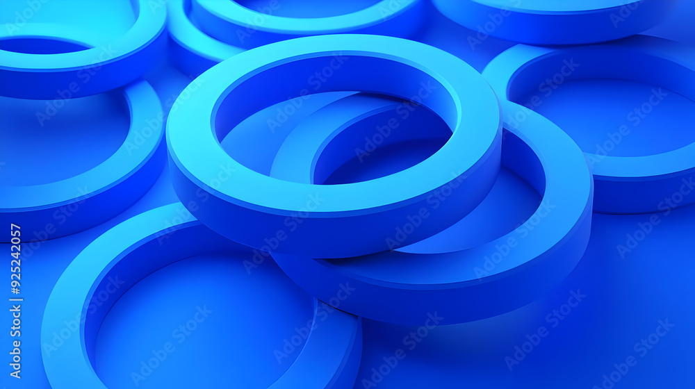 Poster a collection of blue circular shapes arranged in a visually appealing manner.