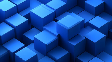 A collection of blue cubes arranged in a three-dimensional pattern.