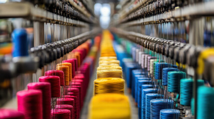 Obraz premium Export technology in Vietnam: Textile manufacturing and electronics production,