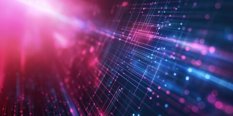 Futuristic Neon Tunnel with Vibrant Lights created by ai