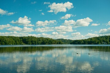 Dock at Lakeside Park in Pompton Lakes, New Jersey