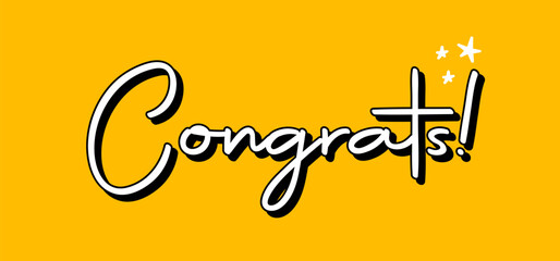 Congrats lettering calligraphy. Hand drawn vector for congratulations greeting card.