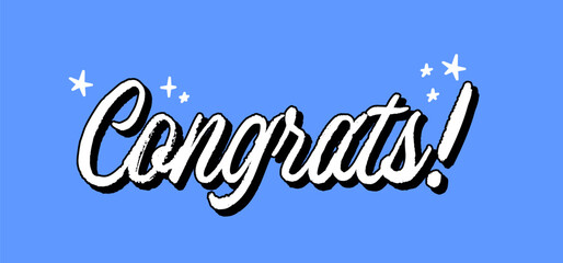 Congrats lettering calligraphy. Hand drawn vector for congratulations greeting card.