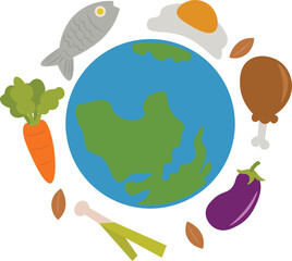 vector graphic of world food day good for world food day celebration. flat design. flyer design.flat illustration