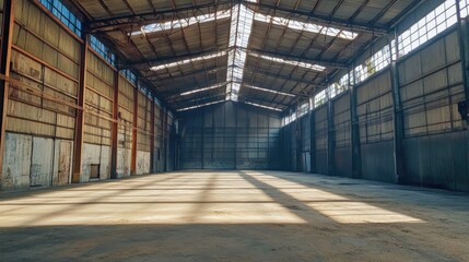 Large, open cement yard with ample space for multi-purpose activities, from sports to industrial use.