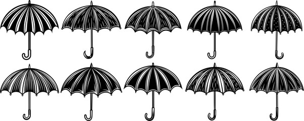 umbrella silhouette vector illustration