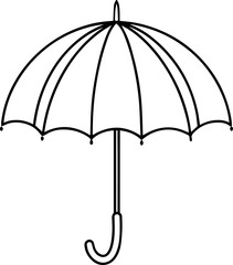 Umbrella line art vector silhouette