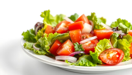 Fresh salad isolated with white highlights, png