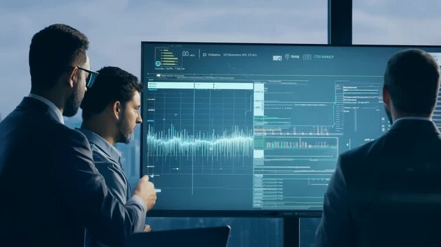 IT Specialists Collaborating in a Command Center to Monitor Networks Generative AI