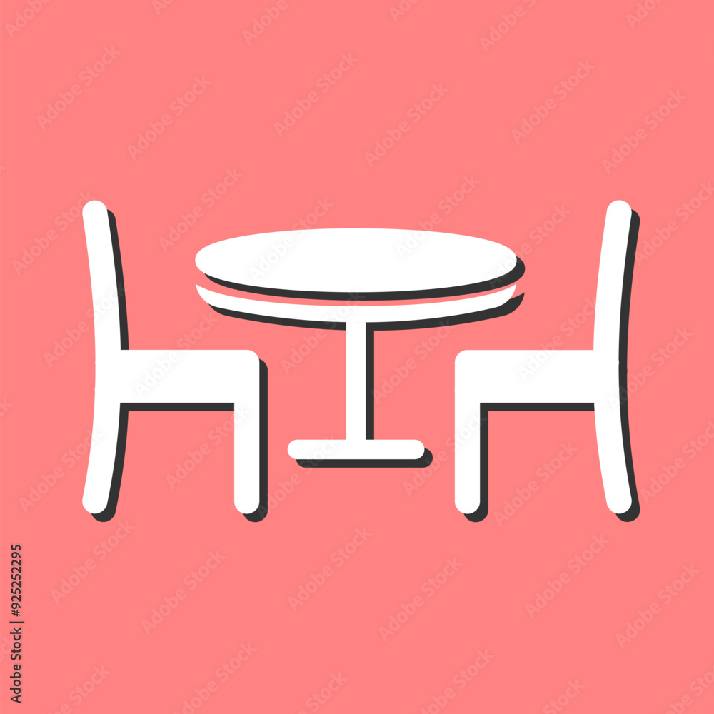 Poster dining table i vector icon