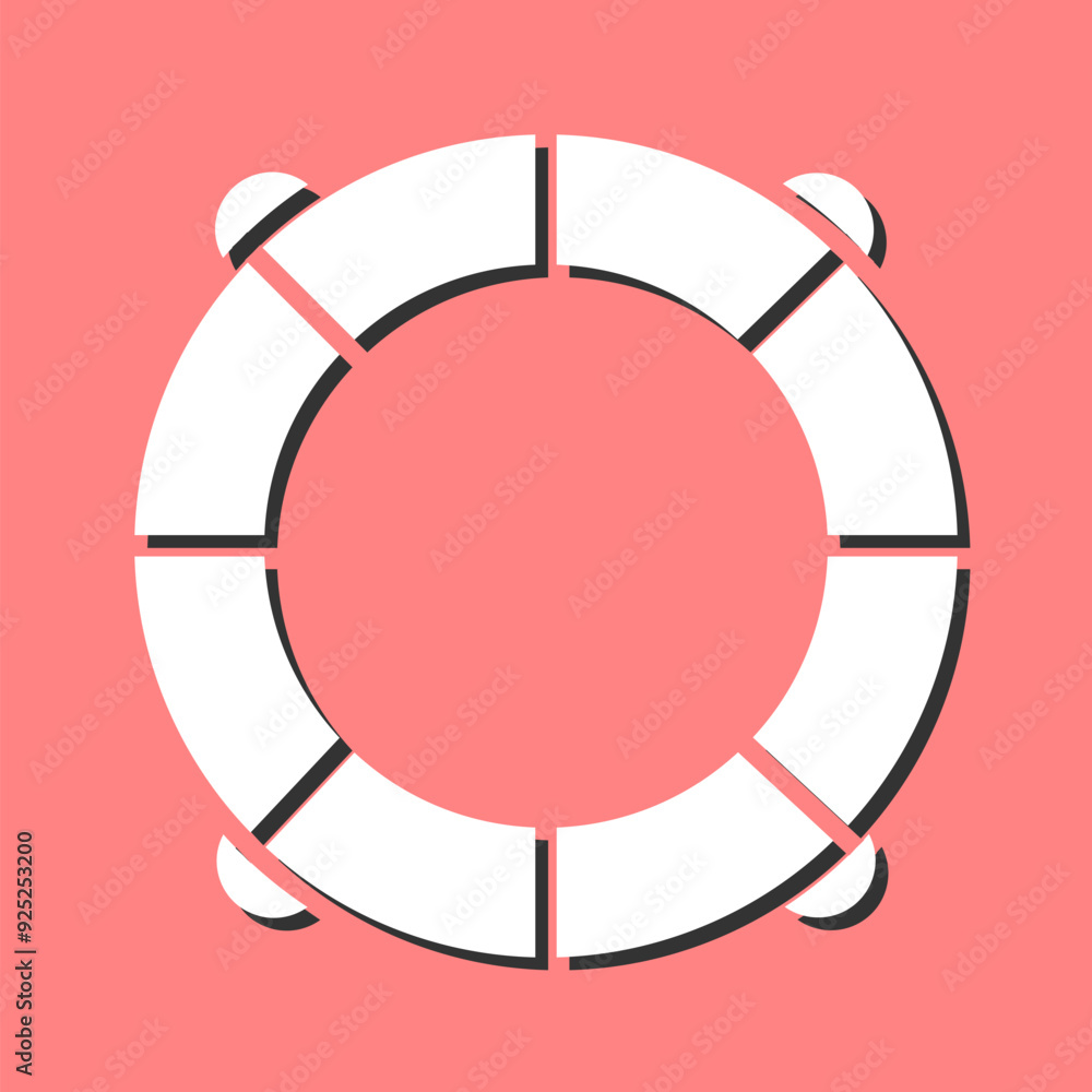 Sticker life saving tube vector icon