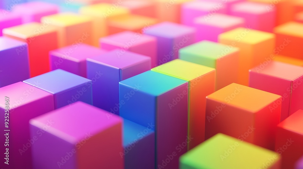 Leinwandbilder abstract colorful blocks arranged in a grid pattern, creating a vibrant and modern design.
