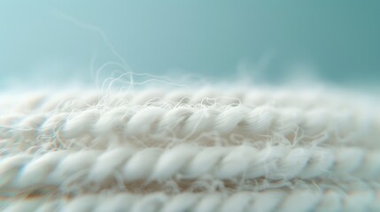 Extreme Macro Shot detailed thick white string cloth