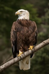 Bald Eagle in Nature Forest, Real Photo, Pattern Background, Wallpaper, Cover and Screen for Smartphone, Cell Phone, Computer, Laptop