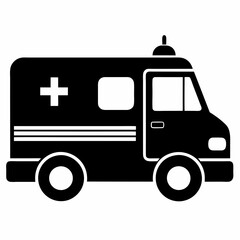 ambulance Black silhouette