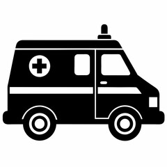 ambulance Black silhouette